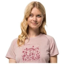 Jack Wolfskin Women's Kammweg Graphic S/S - Merinoshirt -Outdoor Bekleidung Geschäft jack wolfskin womens kammweg graphic s s merinoshirt detail 4